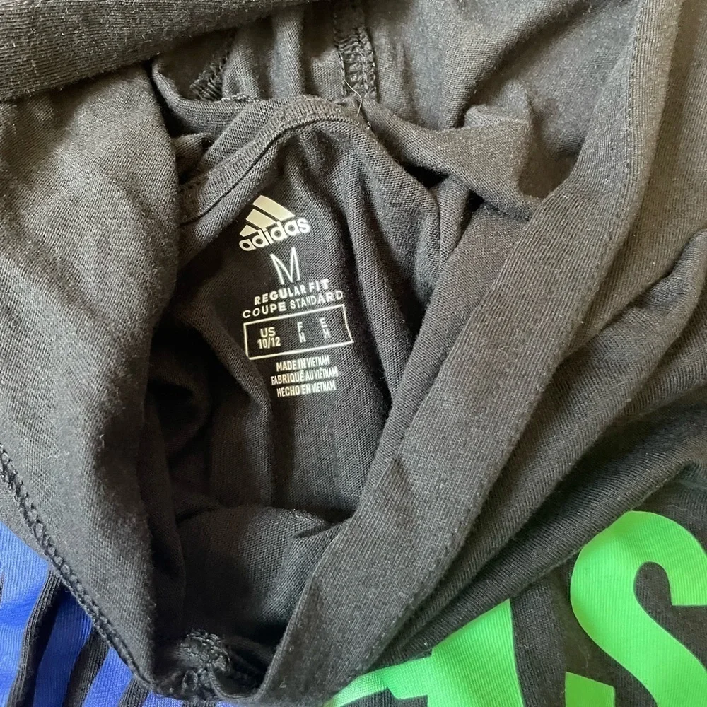 Adidas boys long sleeve black shirt with hood